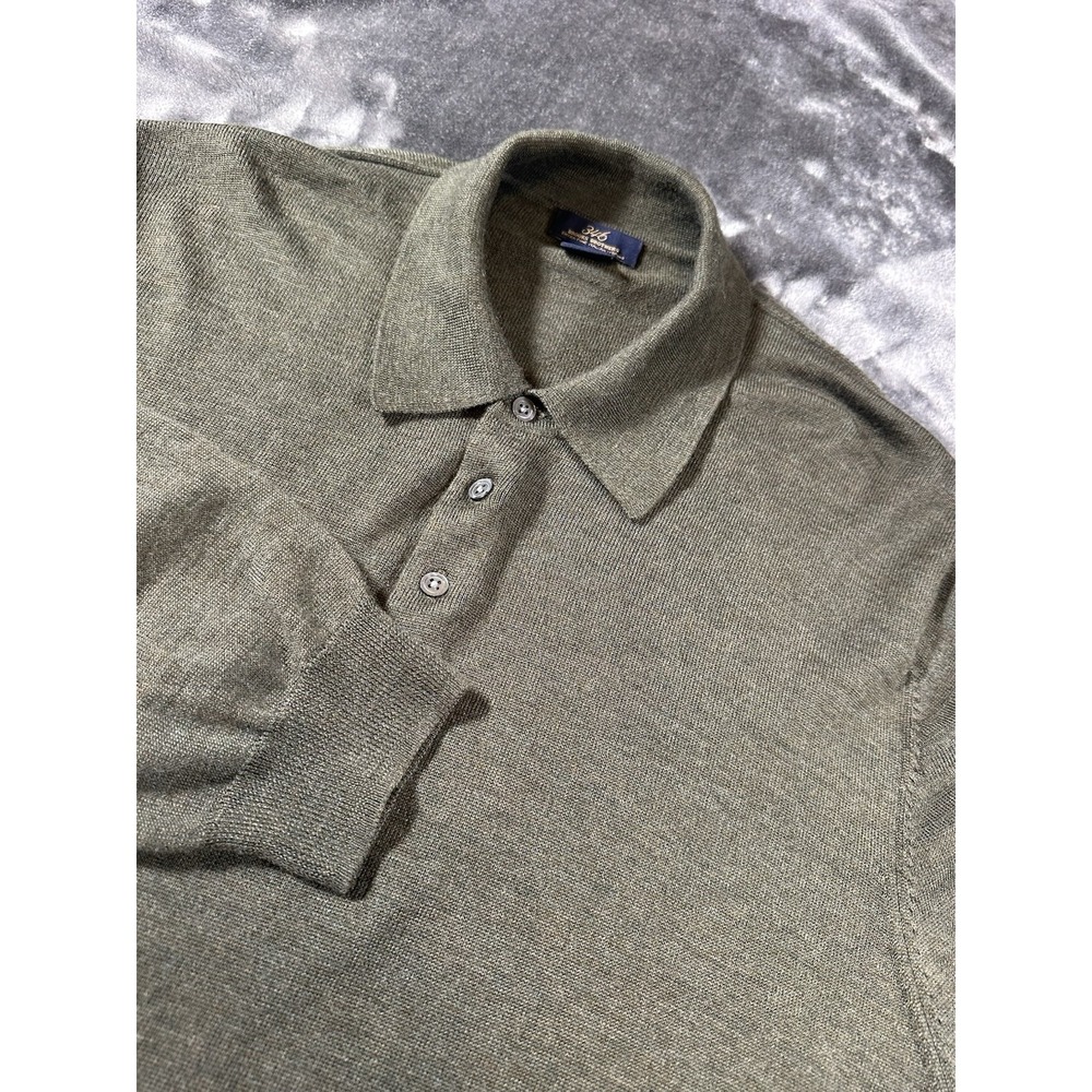 Brooks Brothers 346 Merino Wool Polo Sweater Mens Mens 2XL Long Sleeve